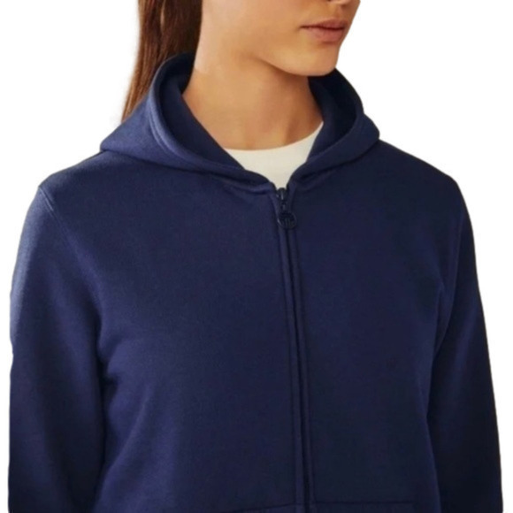 TORY BURCH | TORY SPORT | French Terry Full Zip Jacket  - Navy Blue - size Small - Picture 1 of 9